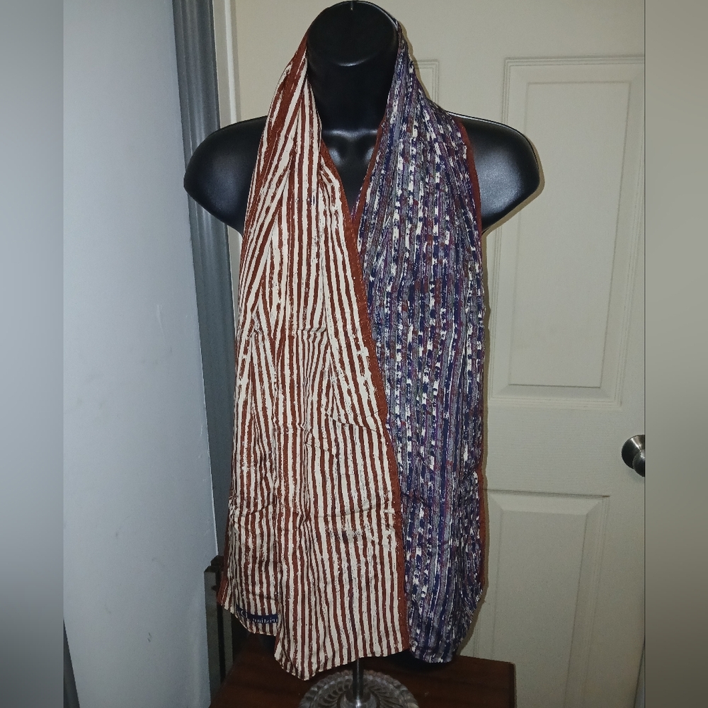 Christian Dior Brown and Tan Striped Scarf